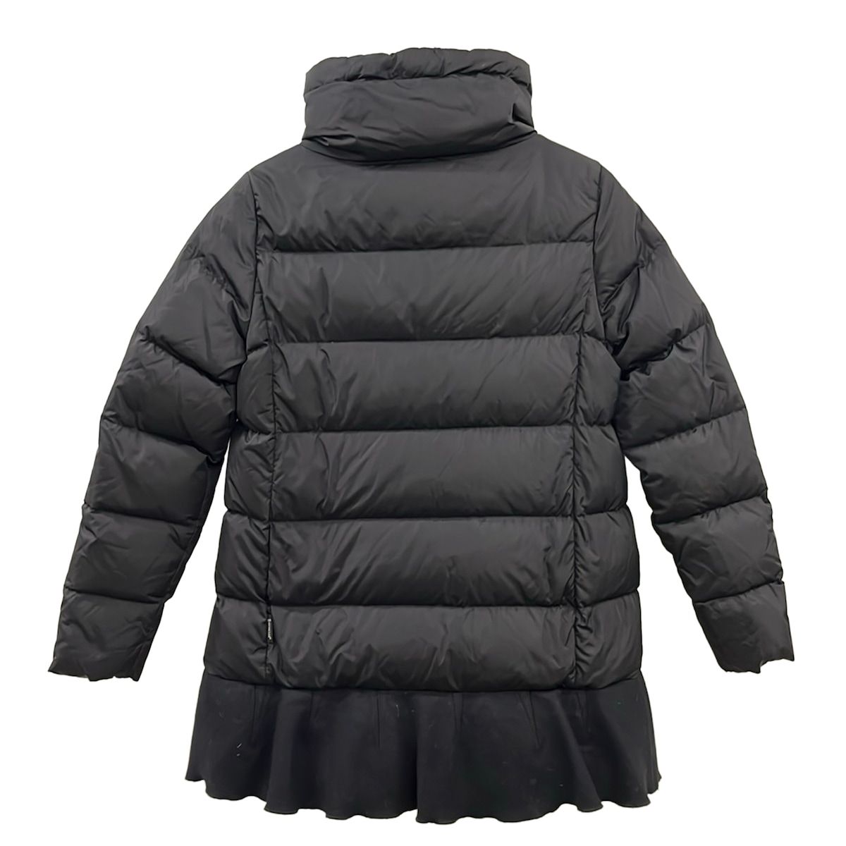Moncler Down Jacket Coat 1 S Viburnum Black Long Sleeve Zip Up Ruffle Different — view 2