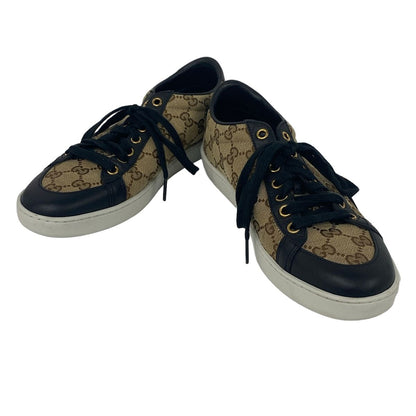 Gucci Sneakers 37.5 GG Pattern Beige Dark Brown Leather — view 2