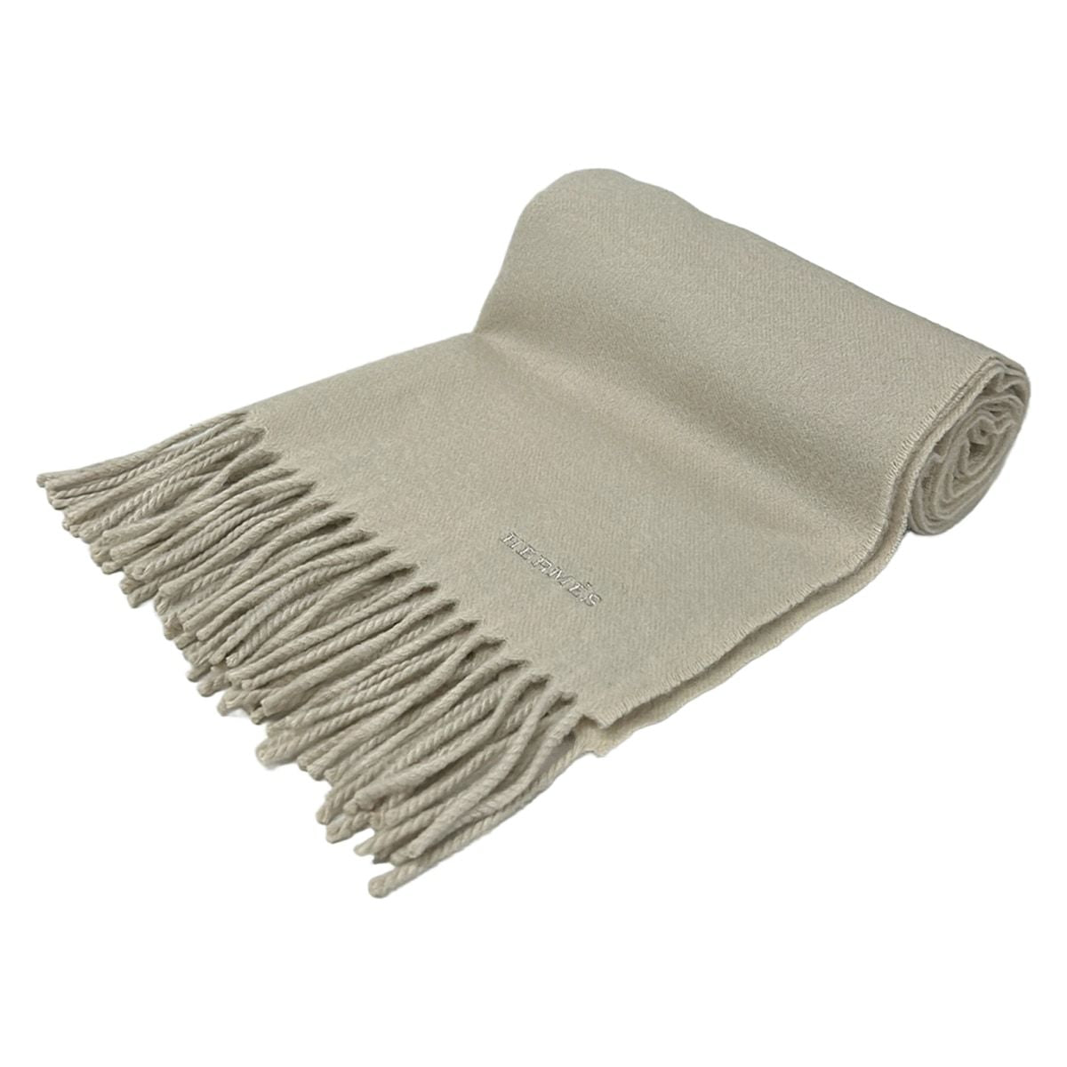 Hermes Scarf Recto Verso Ivory Cashmere