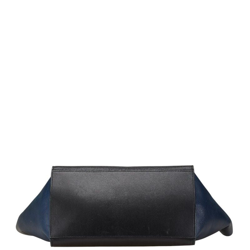 Celine Trapeze 2-Way Shoulder Bag Black Gray Navy Leather Suede — view 3