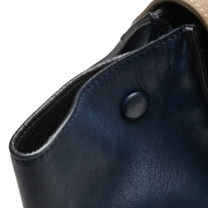 Celine Trapeze 2-Way Shoulder Bag Black Gray Navy Leather Suede — view 6