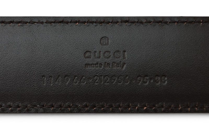Gucci Belt 95 Leather Sherry Line Dark Brown Green Red — view 7
