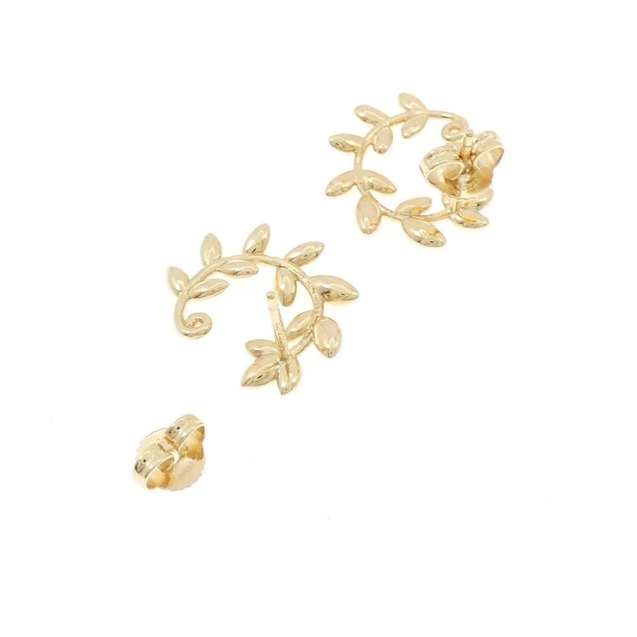 Tiffany & Co Olive Leaf Bypass Hoop Small Earrings — view 3