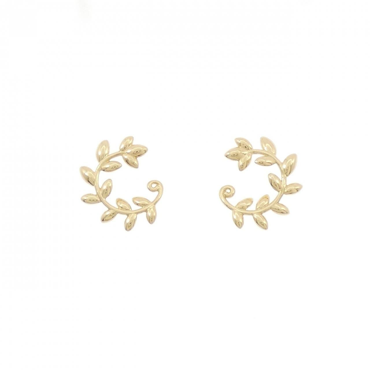 Tiffany & Co Olive Leaf Bypass Hoop Small Earrings