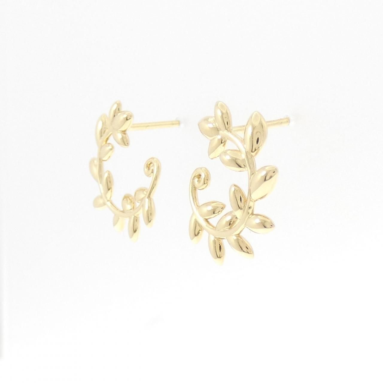 Tiffany & Co Olive Leaf Bypass Hoop Small Earrings — view 2
