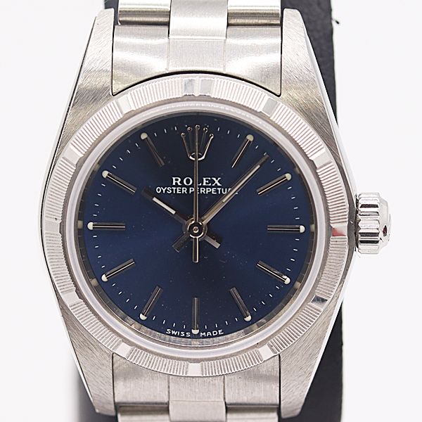 Rolex Box with Frame Oyster Perpetual Automatic Winding Blue Dial Watch
