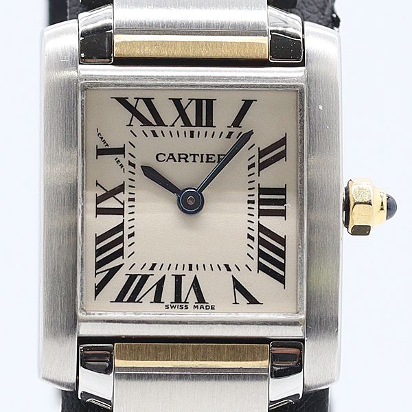 Cartier Tank Francaise SM Yg SS Quartz Ivory Dial Watch Mtm