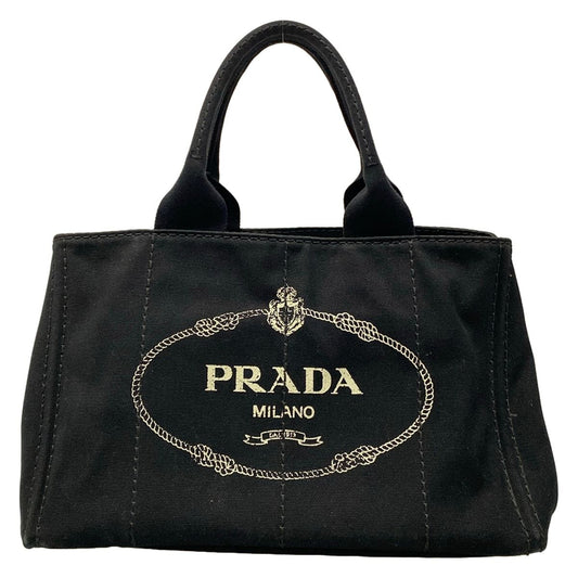 Prada Tote Canapa Black Beige