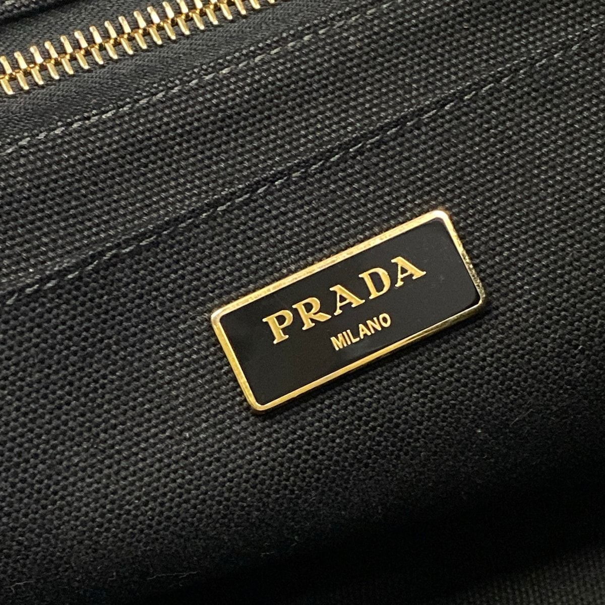 Prada Tote Canapa Black Beige — view 8