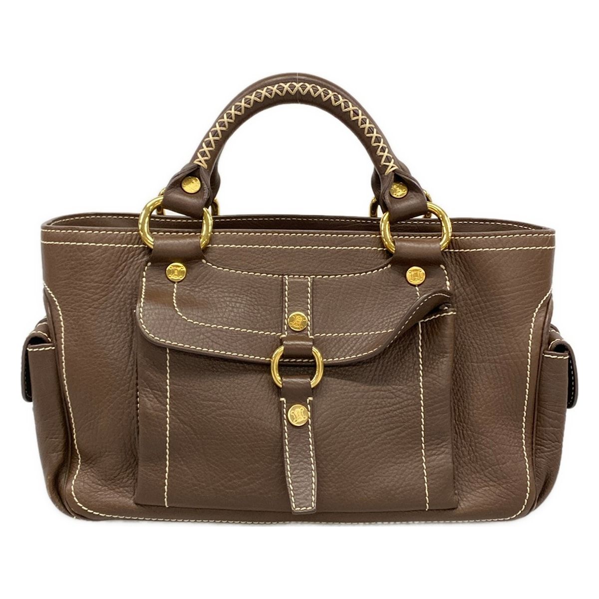 Celine Tote Boogie Dark Brown Leather