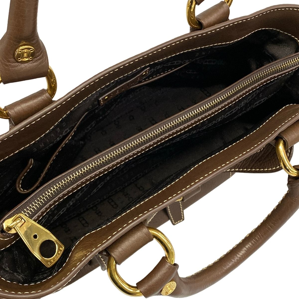 Celine Tote Boogie Dark Brown Leather — view 7