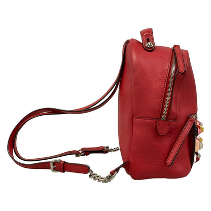 Fendi Sac Mini Backpack Red Studs Leather — view 2