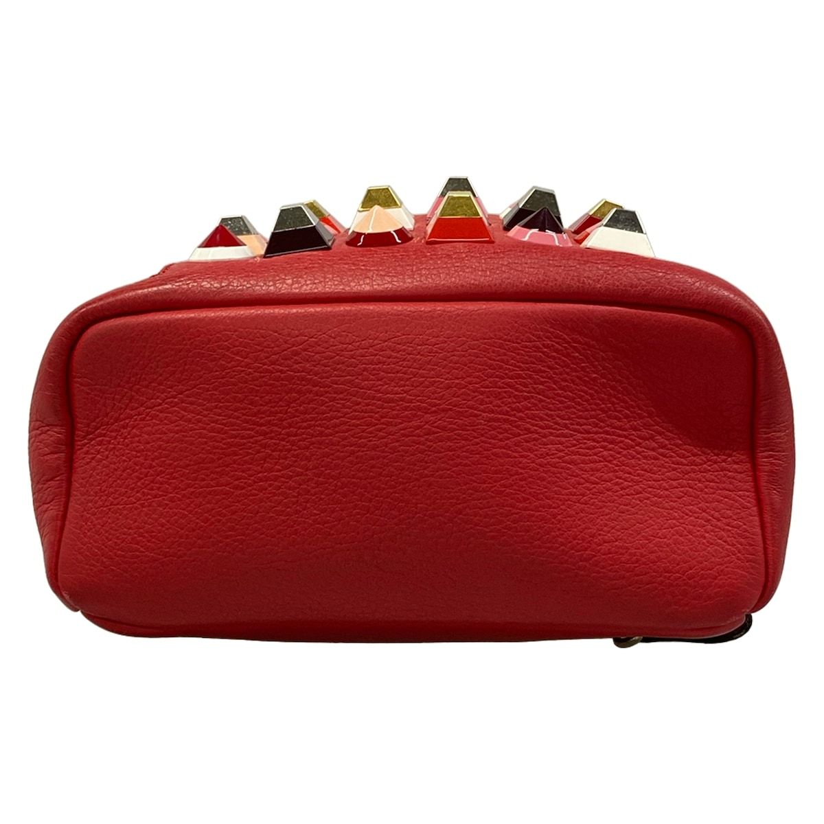 Fendi Sac Mini Backpack Red Studs Leather — view 5