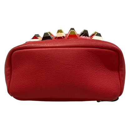 Fendi Sac Mini Backpack Red Studs Leather — view 5
