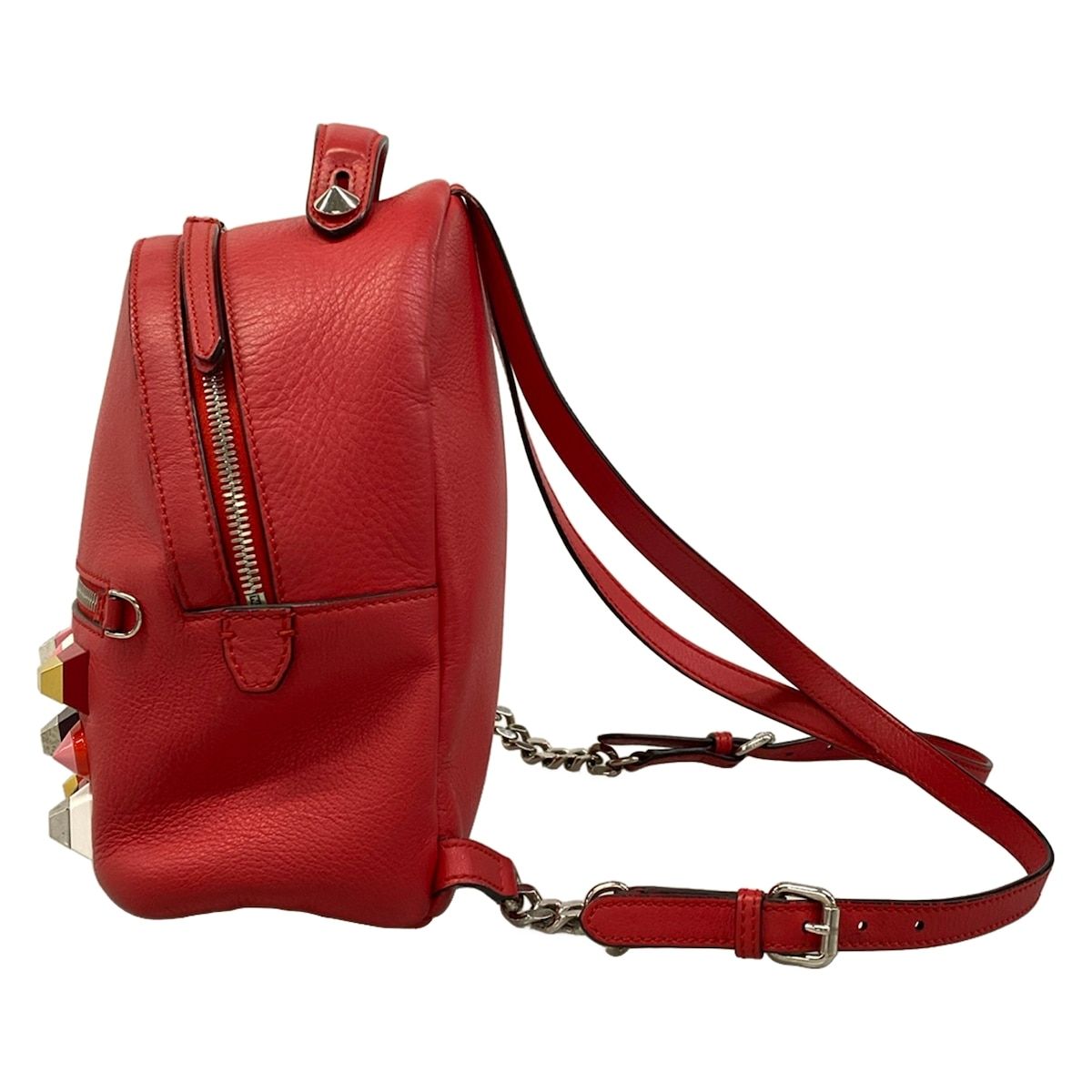 Fendi Sac Mini Backpack Red Studs Leather — view 4