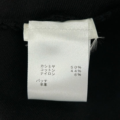 Louis Vuitton Poncho XS Black Knit Leather Patch Half Zip Cotton — view 4