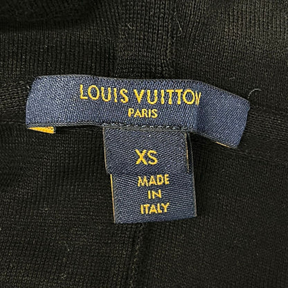 Louis Vuitton Poncho XS Black Knit Leather Patch Half Zip Cotton — view 3