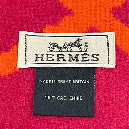 Hermes Scarf Orange Pink Purple Cashmere — view 2