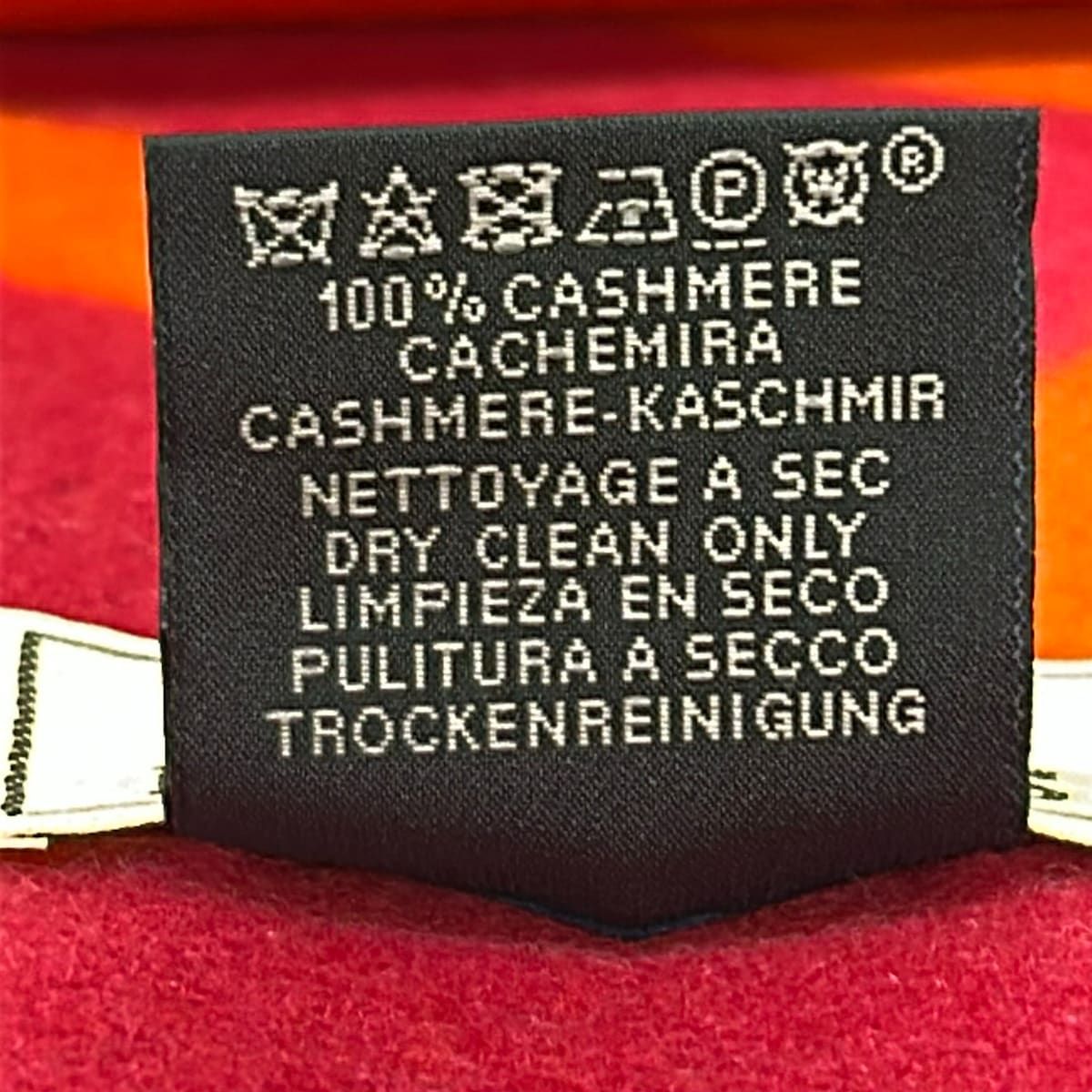 Hermes Scarf Orange Pink Purple Cashmere — view 3