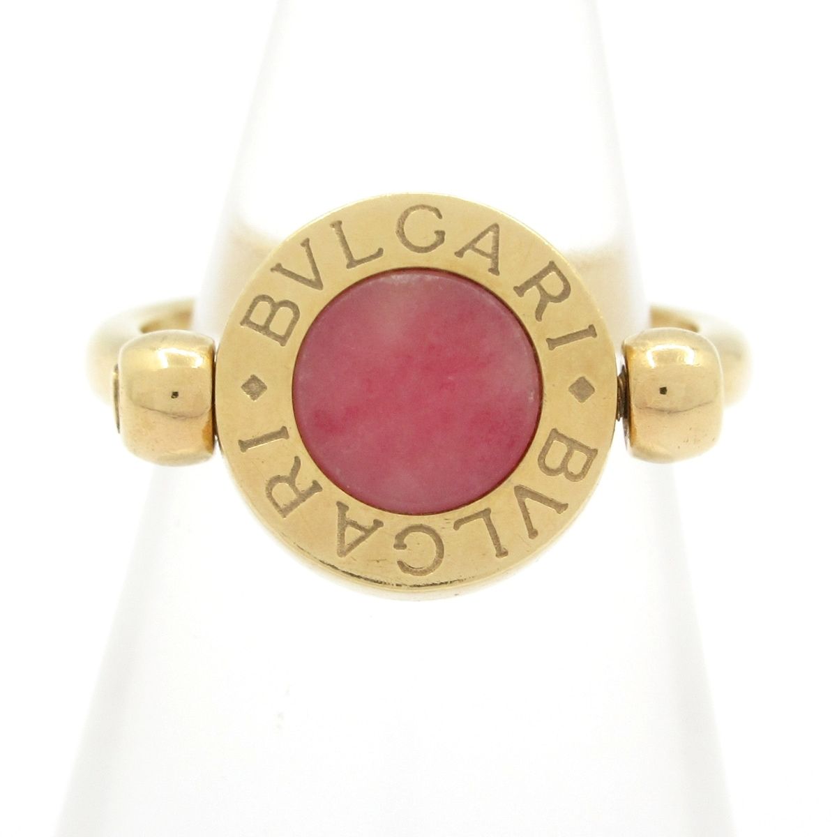 Bvlgari Ring Flip 18k Yellow Gold Coral Green