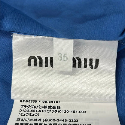 Miu Miu Long Sleeve Shirt Blouse 36 S Blue Short Length Cut Off Processing — view 5