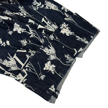 Louis Vuitton Jeans 29 LV Leaf Allover Pattern Regular Denim Pants Navy White — view 6