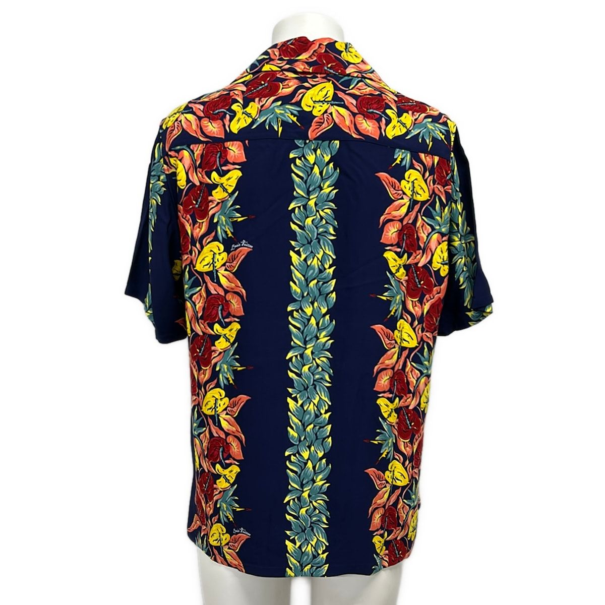 Louis Vuitton Short Sleeve Shirt S Neon Logo Aloha Navy Pink Multi Floral — view 2