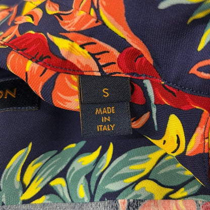 Louis Vuitton Short Sleeve Shirt S Neon Logo Aloha Navy Pink Multi Floral — view 5