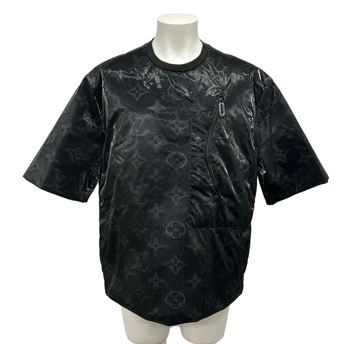 Louis Vuitton Short Sleeve Top S Technical Short Black Crew Neck Collection