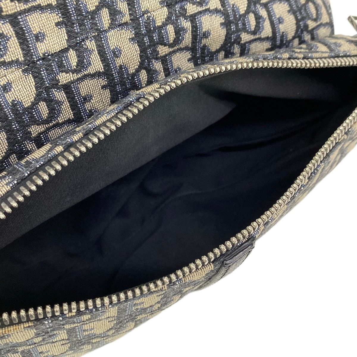 Dior Shoulder Bag Oak Navy Ivory Leather — view 7