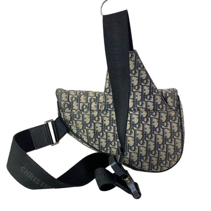Dior Shoulder Bag Oak Navy Ivory Leather — view 3