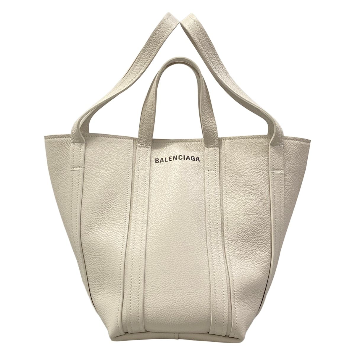Balenciaga Tote Everyday 2.0 North South Small Shoulder Light Gray Leather