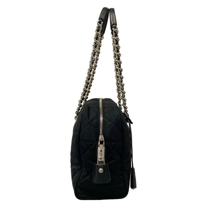 Prada Shoulder Bag Black Quilted Chain Leather — view 2