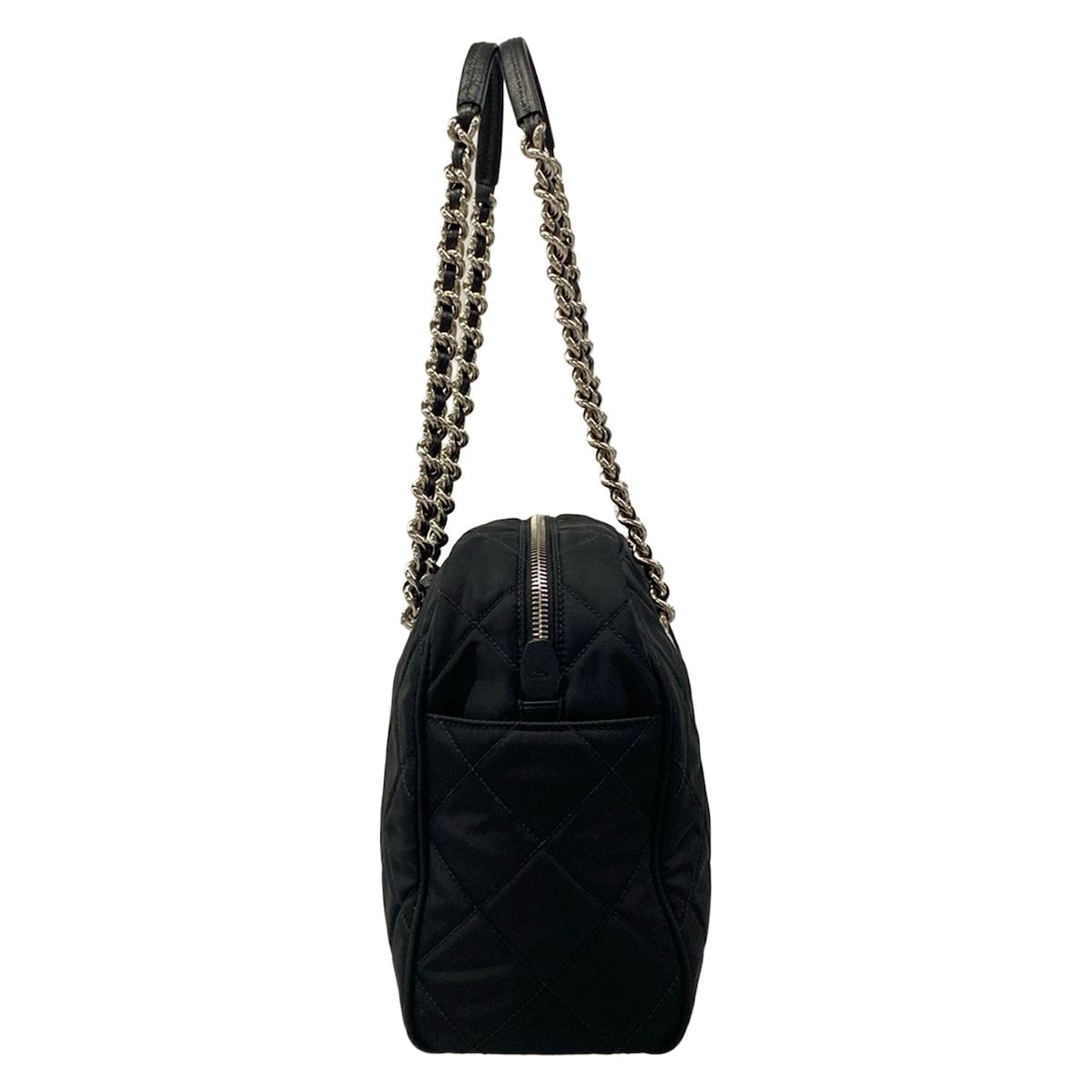 Prada Shoulder Bag Black Quilted Chain Leather — view 4