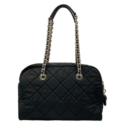 Prada Shoulder Bag Black Quilted Chain Leather — view 3