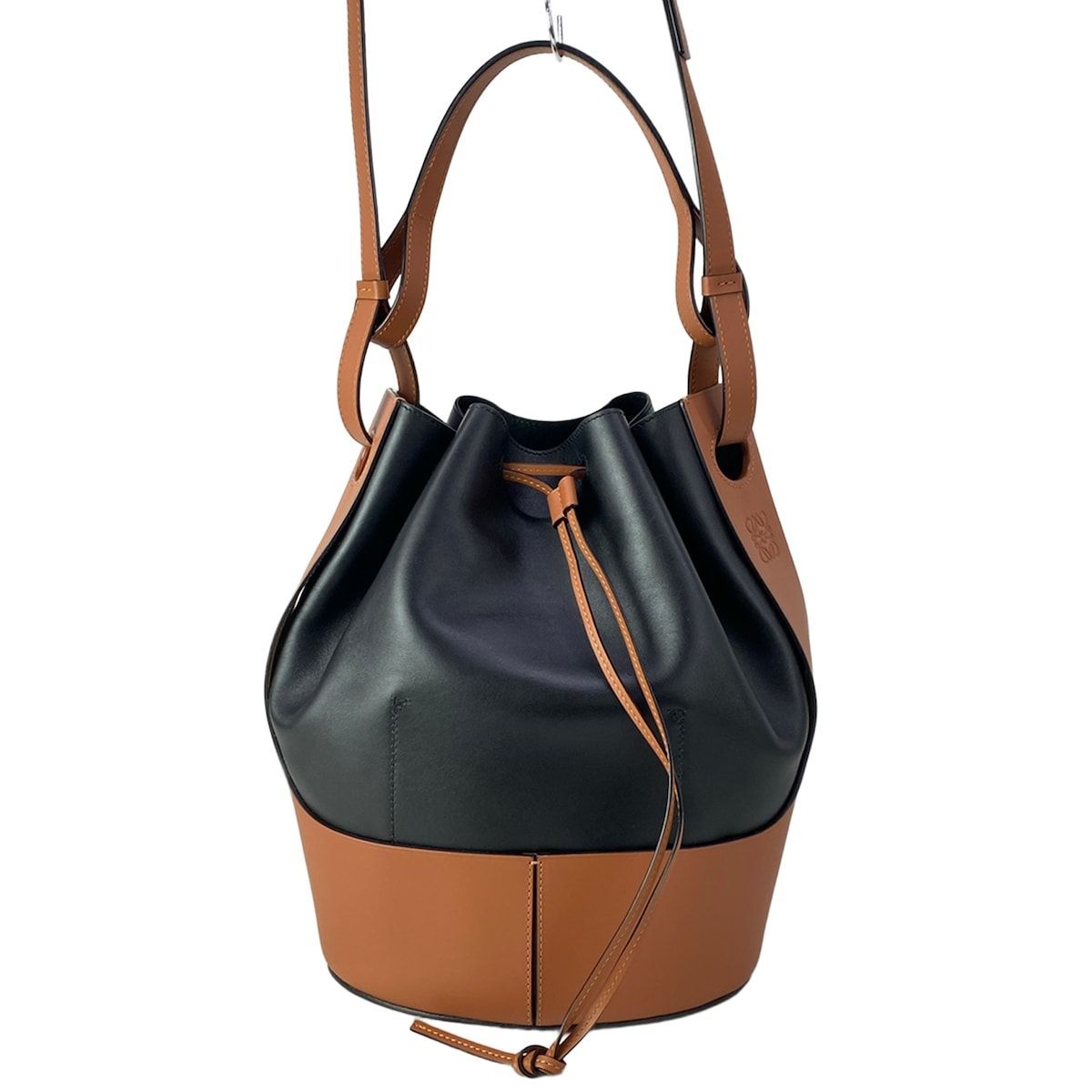 Loewe Shoulder Bag Balloon Large Black Brown 2-Way Drawstring — view 3