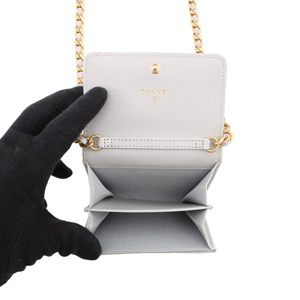 Chanel Chain Wallet 19 Flap Compact Coin Purse Lambskin — view 6