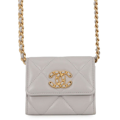 Chanel Chain Wallet 19 Flap Compact Coin Purse Lambskin