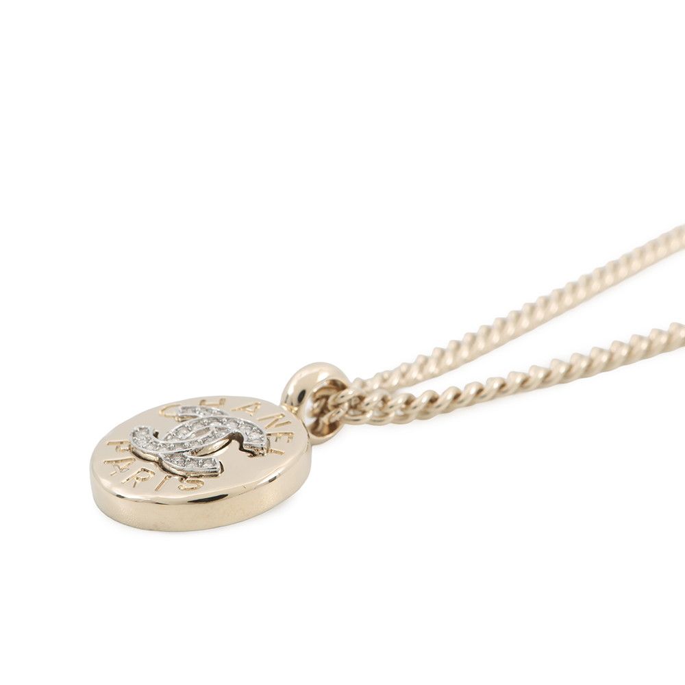 Chanel Necklace CC Logo Line Stone a — view 2