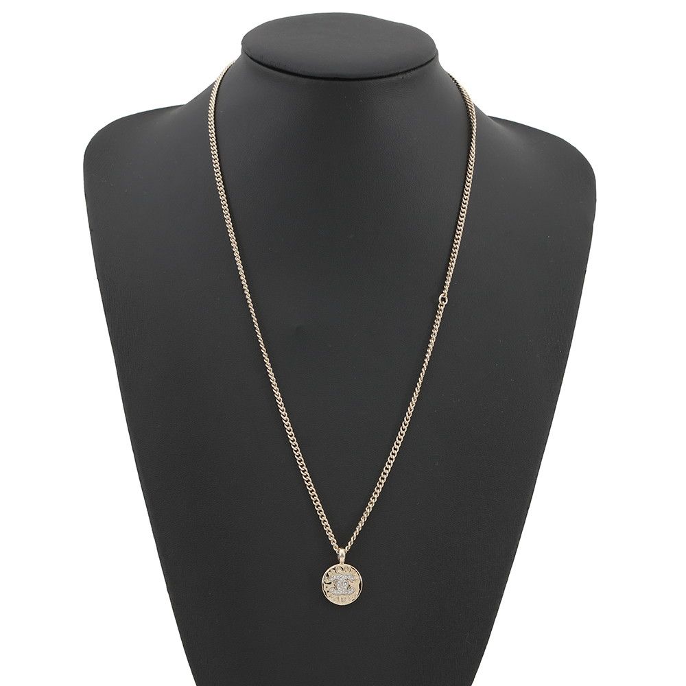 Chanel Necklace CC Logo Line Stone a — view 4
