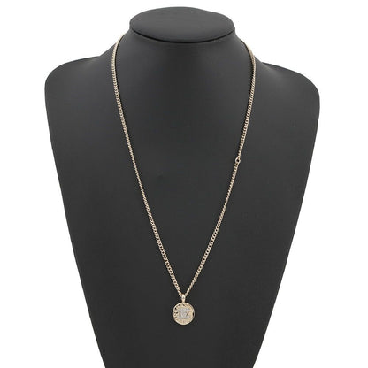 Chanel Necklace CC Logo Line Stone a — view 4