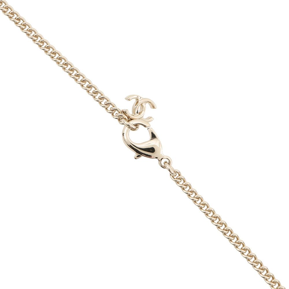 Chanel Necklace CC Logo Line Stone a — view 5