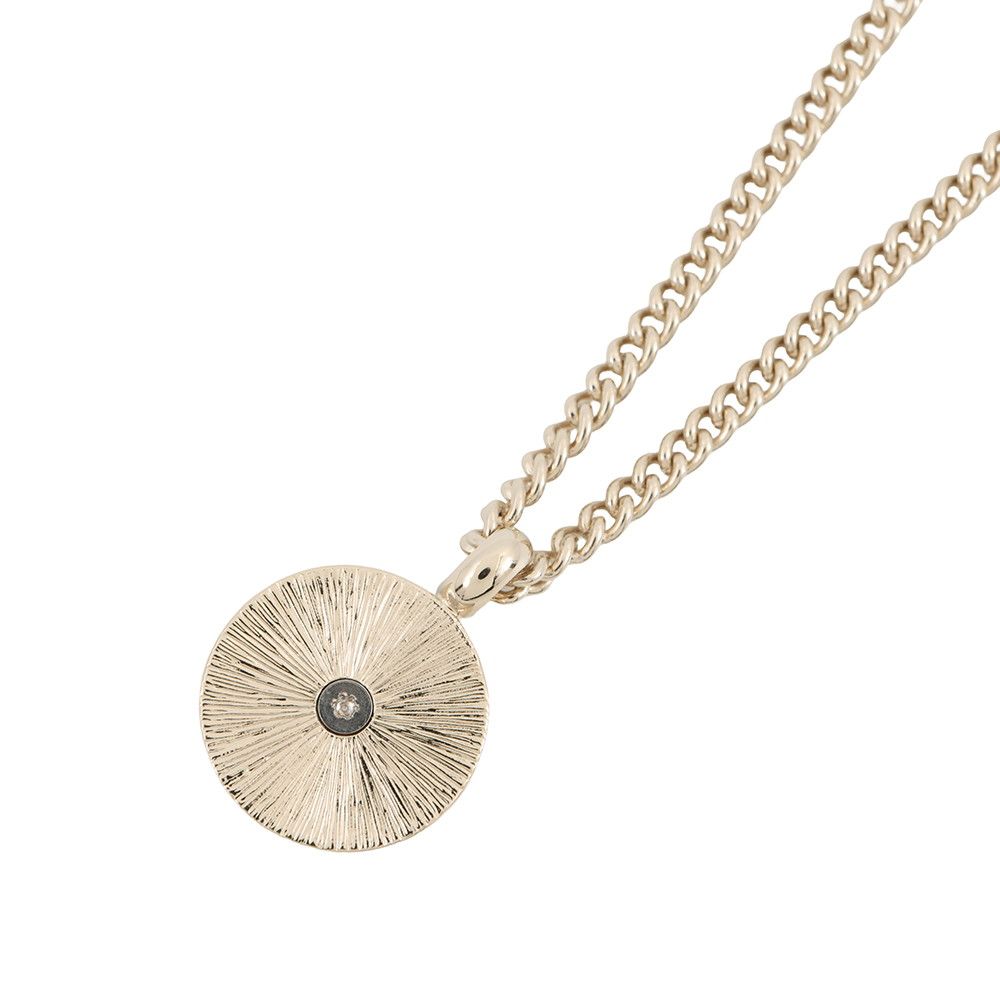 Chanel Necklace CC Logo Line Stone a — view 3