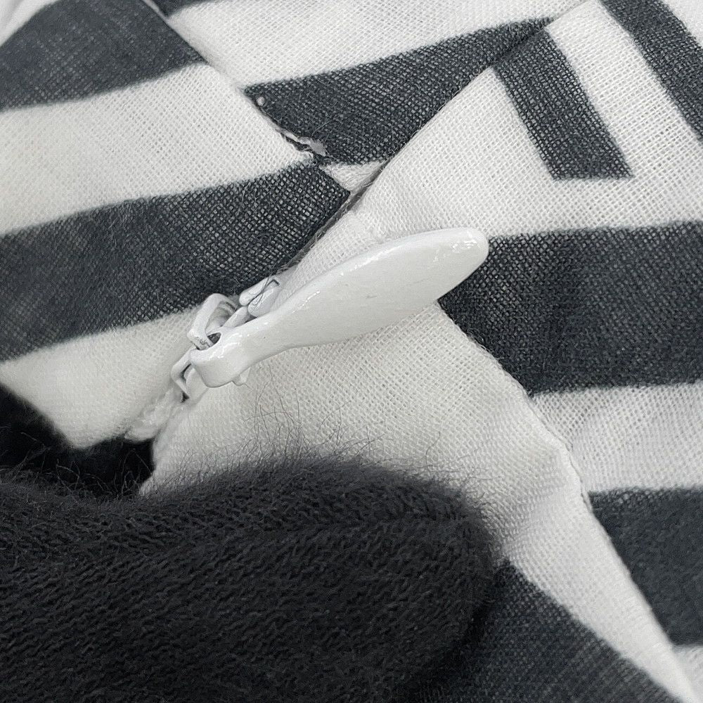 Chanel Skirt CC Logo Cotton 38 White Black — view 8