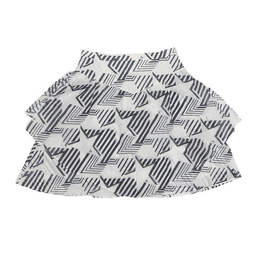 Chanel Skirt CC Logo Cotton 38 White Black