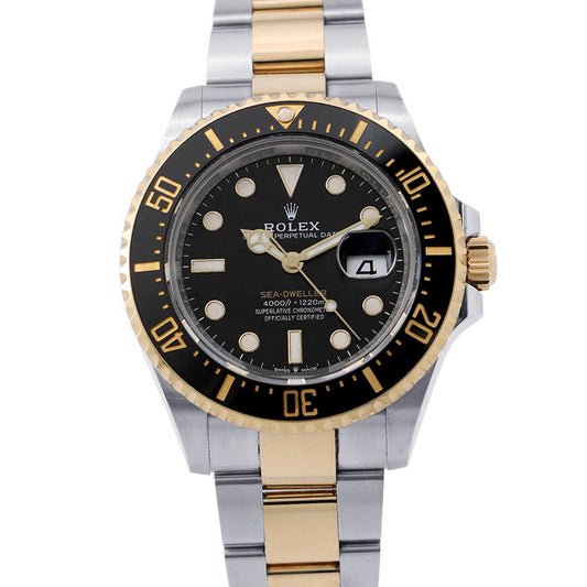 Rolex Sea Dweller SS 18k Yellow Gold Roulette Watch Black Dial