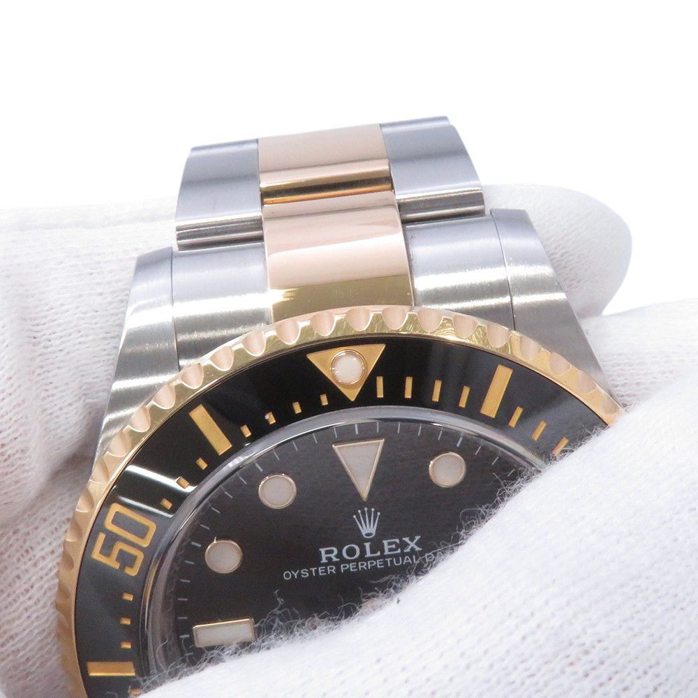 Rolex Sea Dweller SS 18k Yellow Gold Roulette Watch Black Dial — view 4