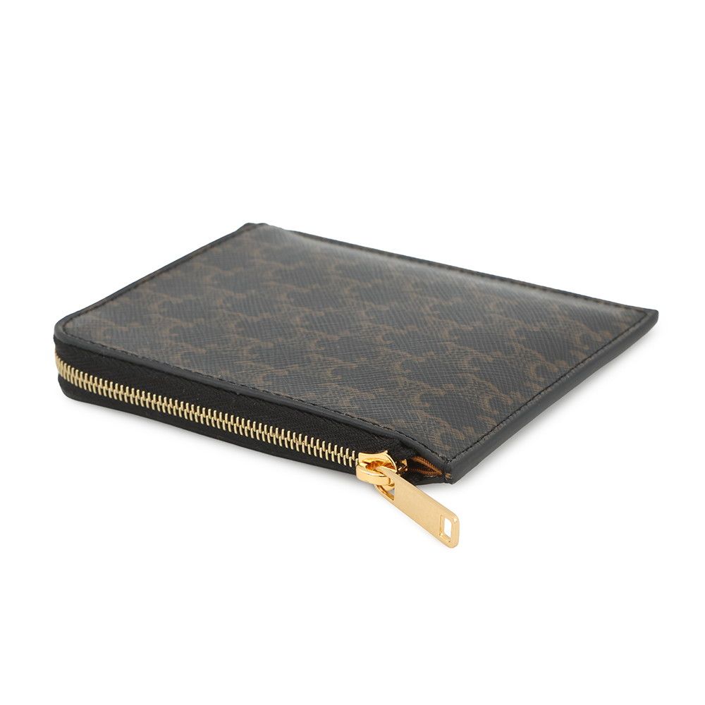 Celine Coin Case Triomphe with Card Holder Leather Purse — view 2