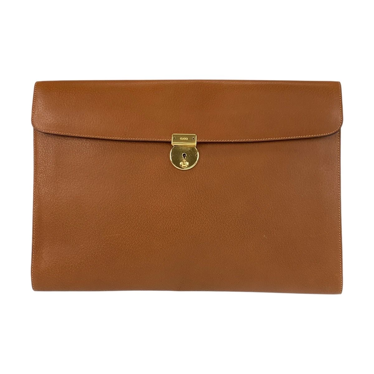 Gucci Brown Gold Leather 017 123 Clutch