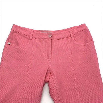 Chanel CC Logo Button Low Waist Pants Trousers Pink 36 Sizes Cotton Y2k — view 3